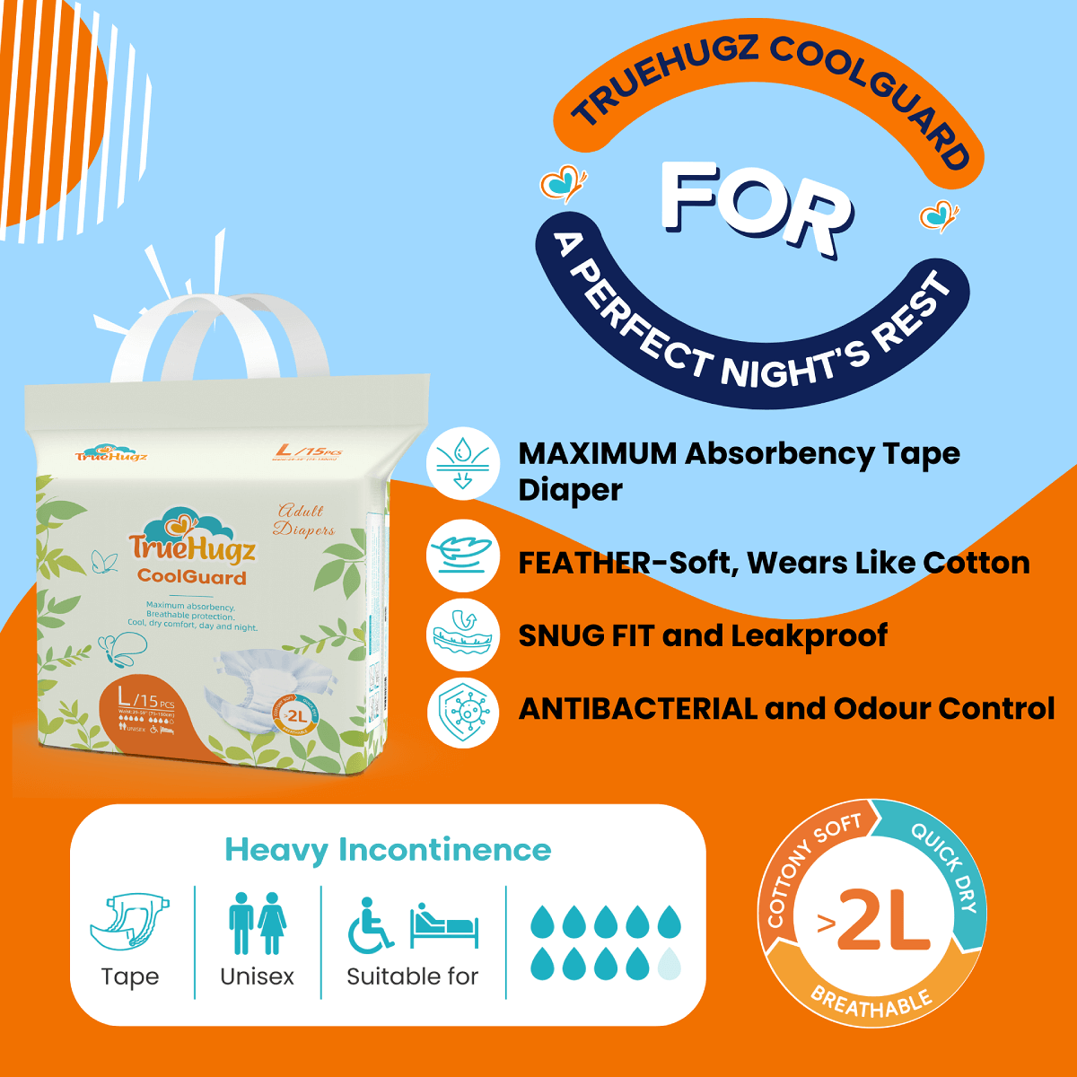 TrueHugz CoolGuard (Adult Diapers – 15 Pieces) - Image 7