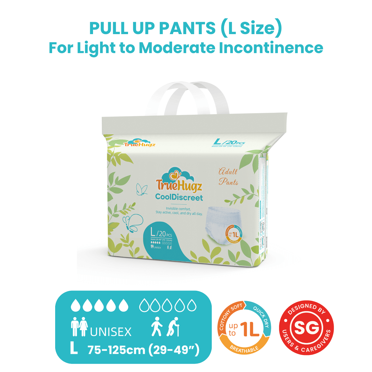 TrueHugz CoolDiscreet (Adult Pull Up Pants – 20 Pieces) - Image 3