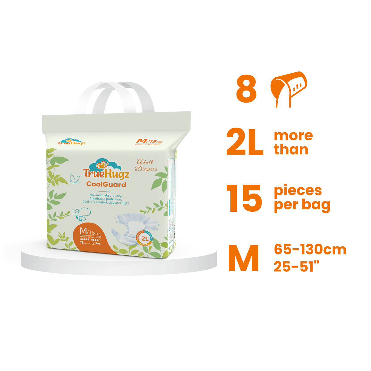 TrueHugz CoolGuard (Adult Diapers – 15 Pieces)